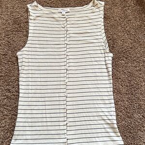 Ribbed Tank and Front Buttons - L